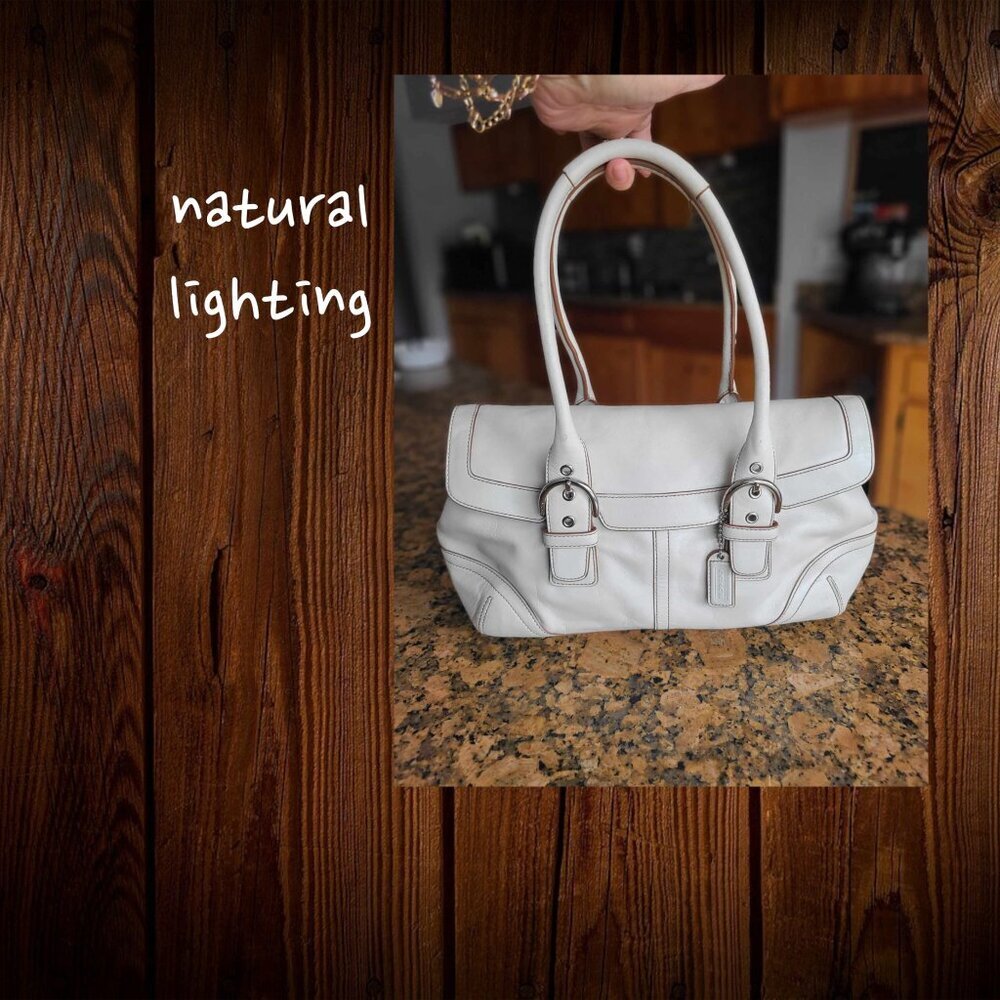 COACH Vintage Soho Flap Satchel /Shoulderbag in ivory - Picture 4 of 11